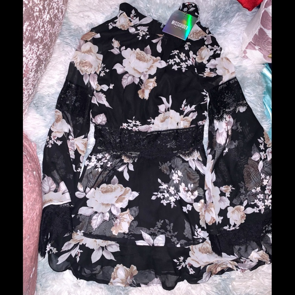 Floral Print Lace Dress